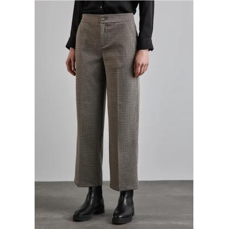 Street One Geruite broek met wijde pijpen