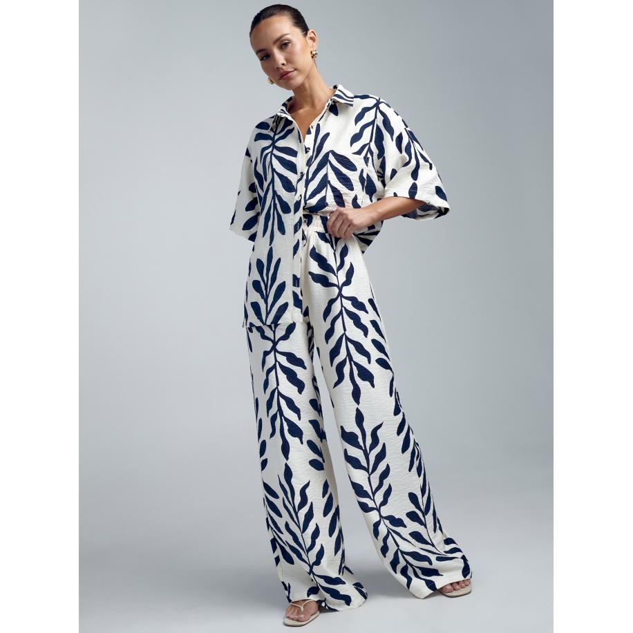 St MRLO St MRLO Broek Kady donkerblauw / wit -