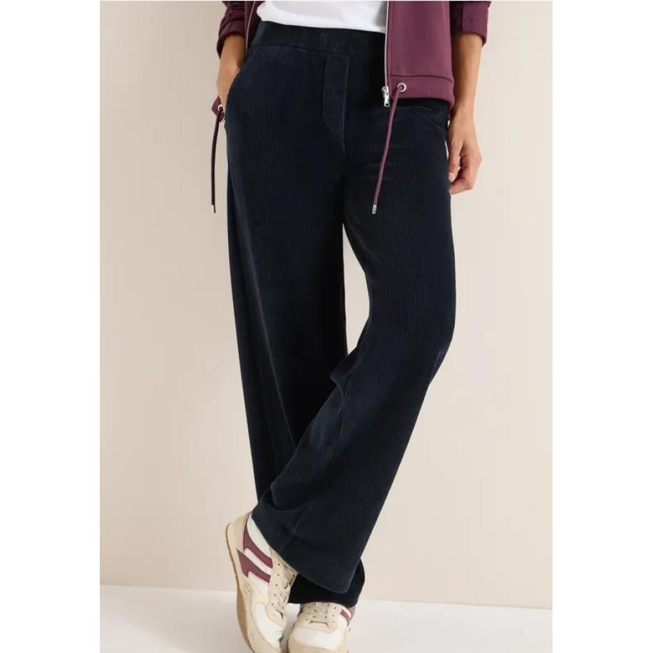 CECIL Wide Legs corduroy broek Blauw