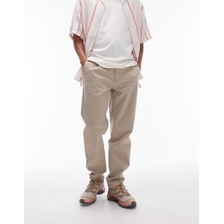 Topman - Smaltoelopende chino's in steenkleur-Neutraal