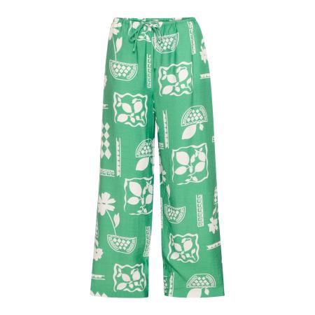 ICHI ICHI Broek IHYETTA groen / wit