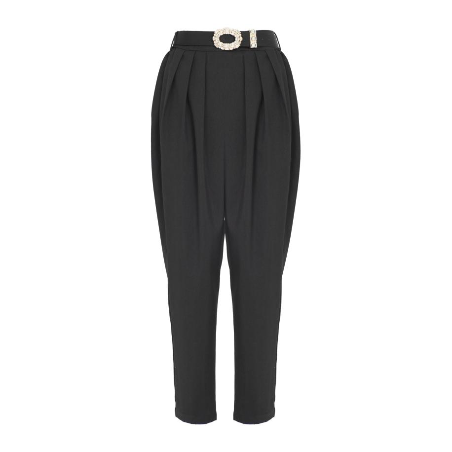 Influencer Influencer Bandplooibroek zwart -