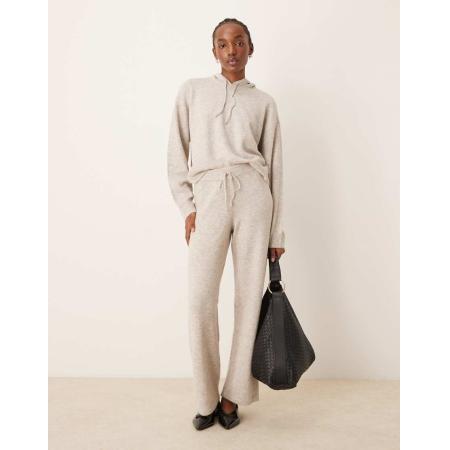 JDY Gebreide broek in crème, deel van co-ord set-Wit