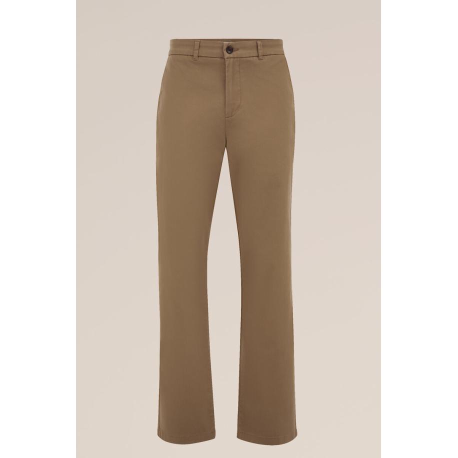 Fundamentals heren regular fit chino met stretch - Regular fit - Lichtbruin - Katoen - Maat: 32/34 Bruin