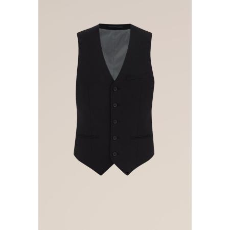 WE Fashion Heren premium gilet van wolmix - Slim Fit - Zwart - Maat: 44