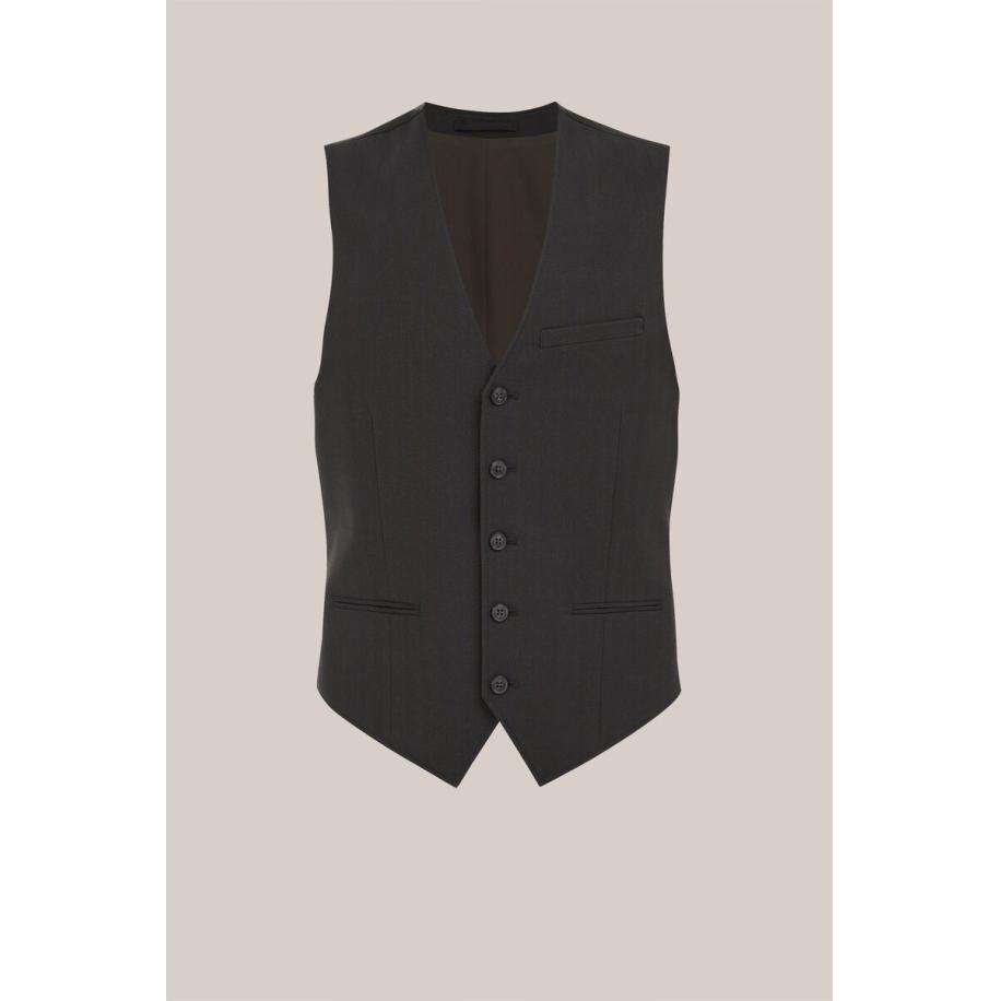 WE Fashion Heren slim fit gilet met jacquard print - Slim Fit - Donkergroen - Maat: 44 Groen