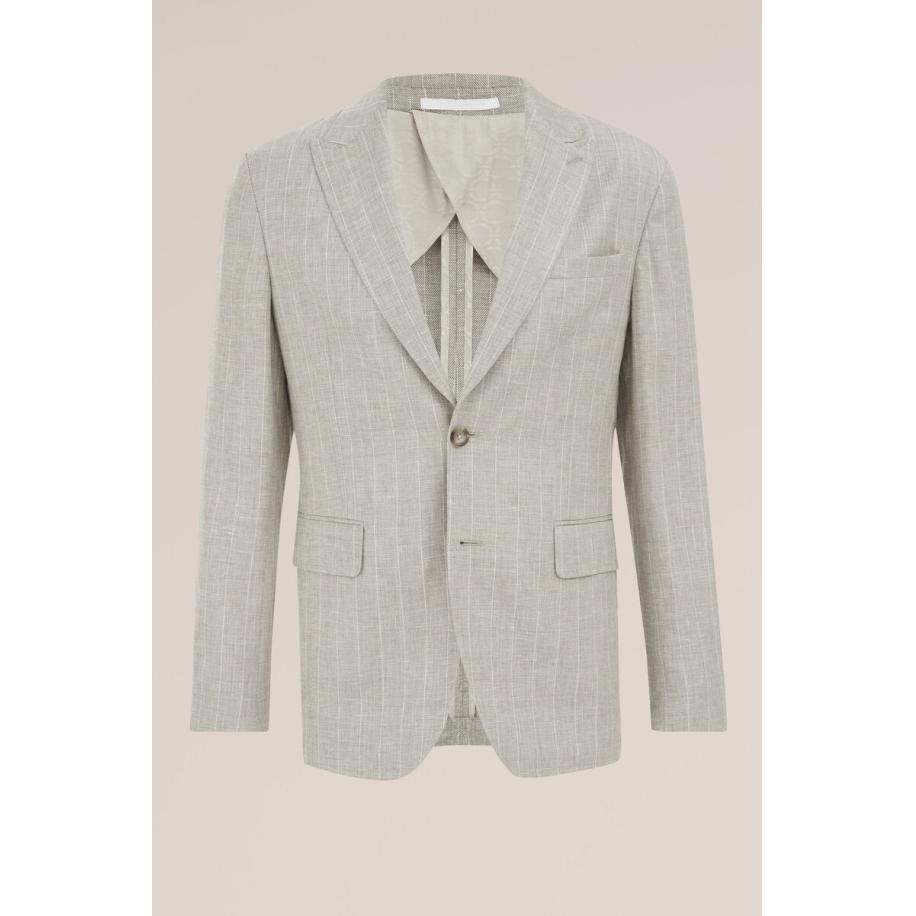 Van Gils heren regular fit blazer van linnenmix - Regular fit - Beige - Linnen - Maat: 52 Bruin