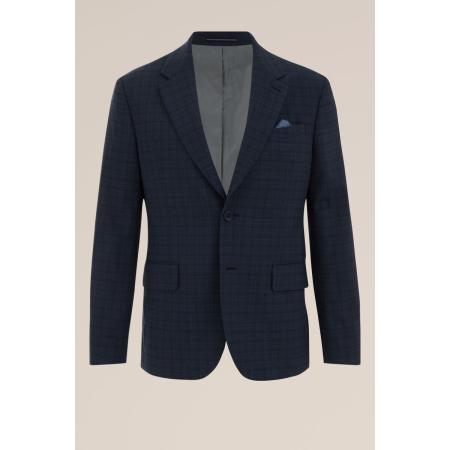 WE Fashion Heren premium slim fit blazer met ruitdessin - Slim Fit - Donkerblauw - Maat: 46
