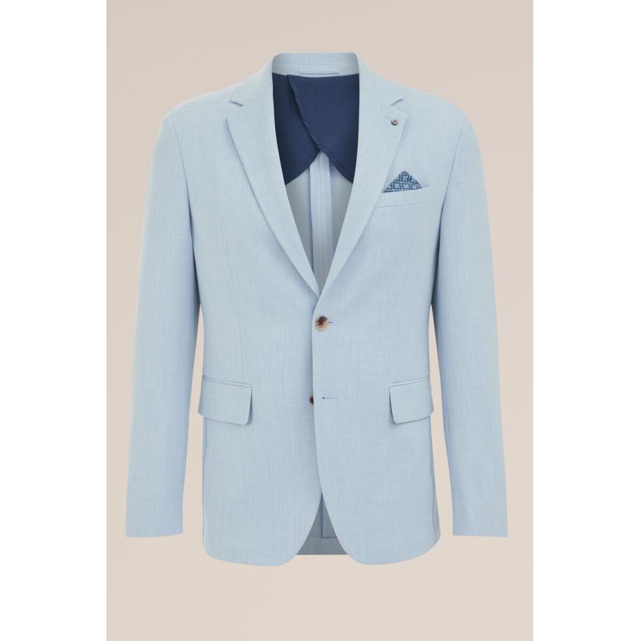 WE Fashion Heren slim fit blazer - Slim Fit - Lichtblauw - Maat: 52 Blauw