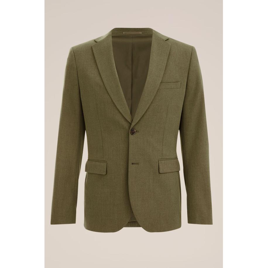 Fundamentals heren slim fit blazer - Slim/Tall fit - Olijfgroen - Maat: 42 Groen