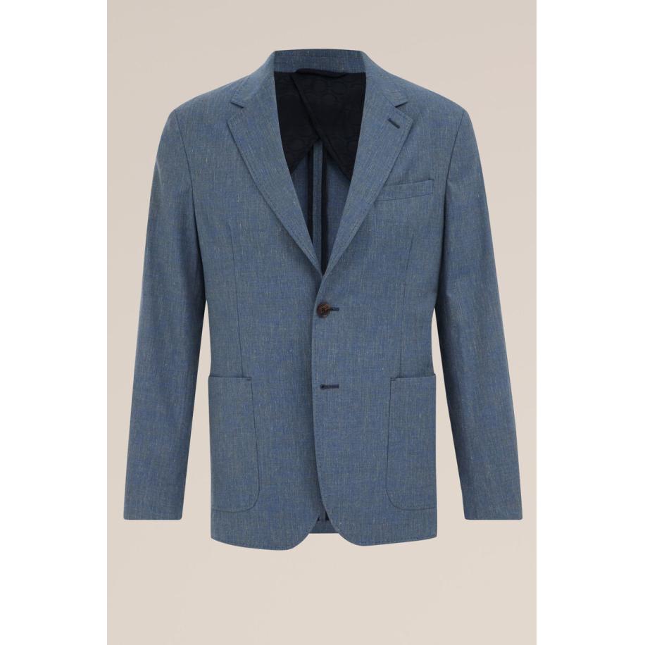 Van Gils heren Slim fit blazer van italiaanse kwaliteit - Slim Fit - Donkerblauw - Katoen - Maat: 52 Blauw