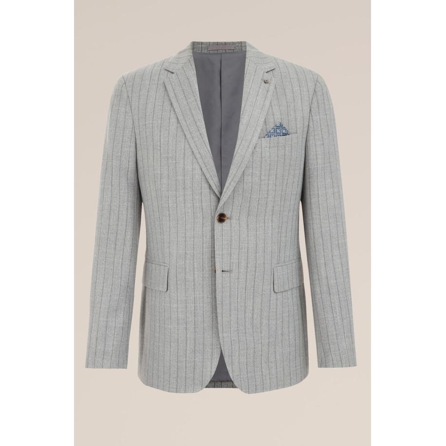 WE Fashion Heren Slim fit blazer met krijtstreep - Slim Fit - Grijs - Maat: 54 Grijs
