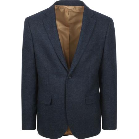 Suitable Colbert Herringbone Merinowol Navy