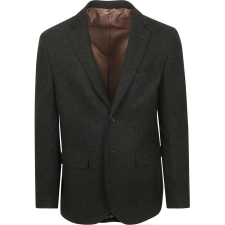 Suitable Colbert Herringbone Merinowol Donkergroen