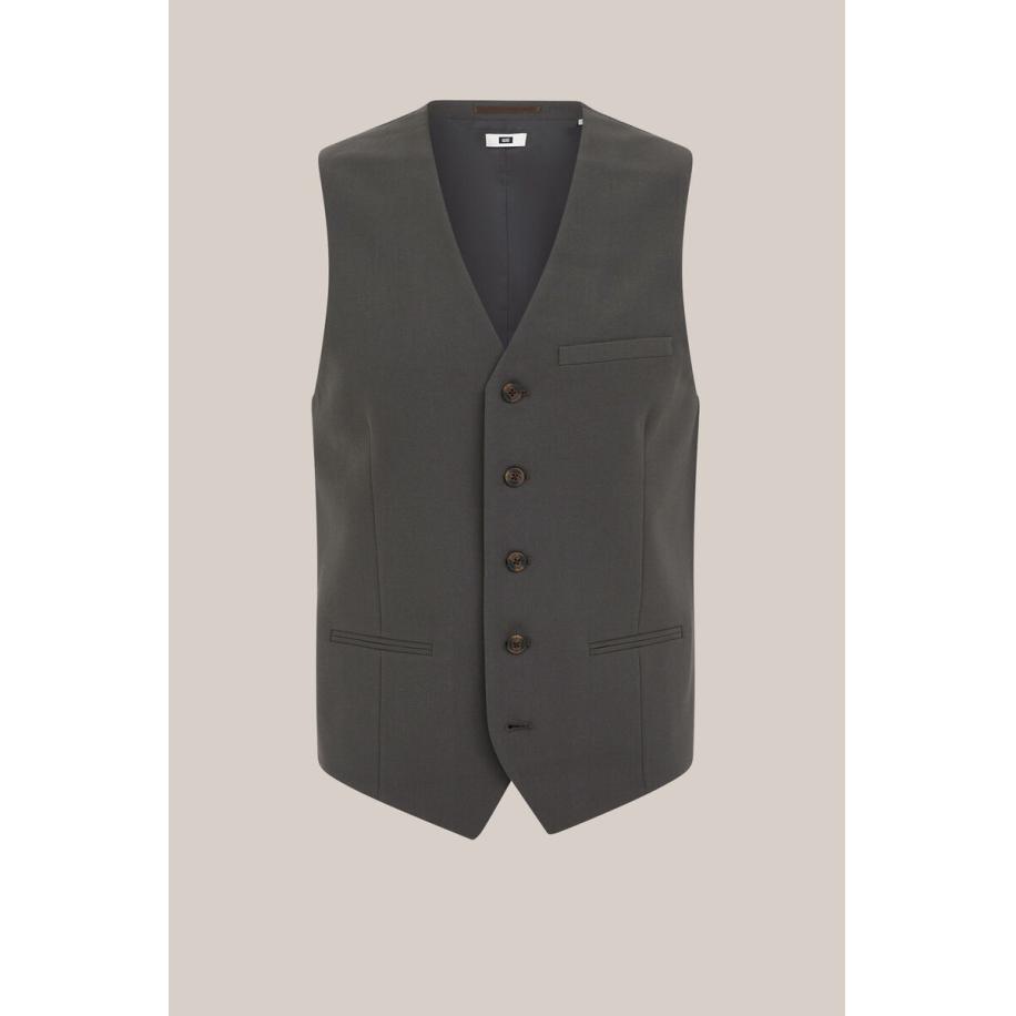 Fundamentals heren slim fit gilet - Slim Fit - Donkergrijs gemeleerd - Maat: 42 Multicolor