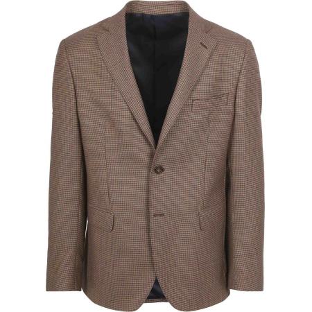 Suitable Pied De Poule Colbert Wol Bruin