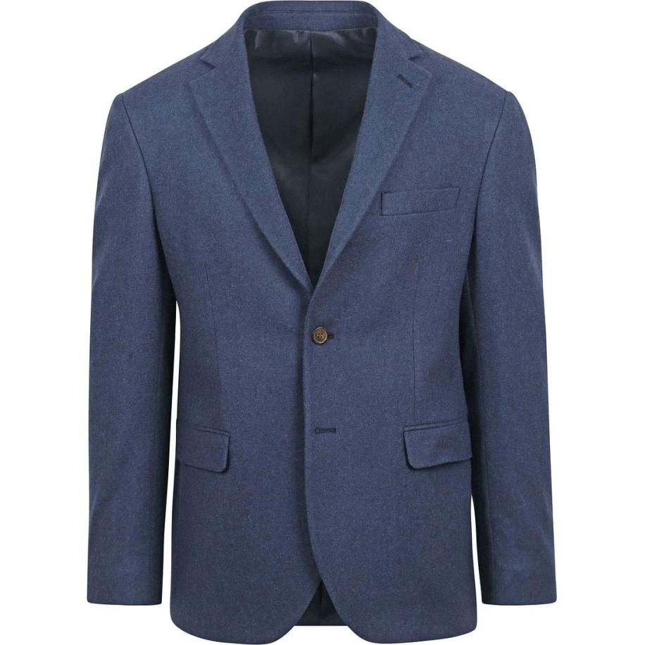 Suitable Tweed Colbert Mid Blauw Blauw