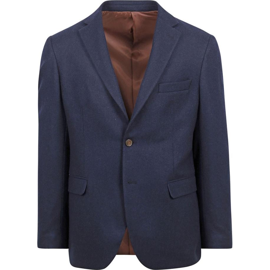 Suitable Tweed Colbert Navy Blauw