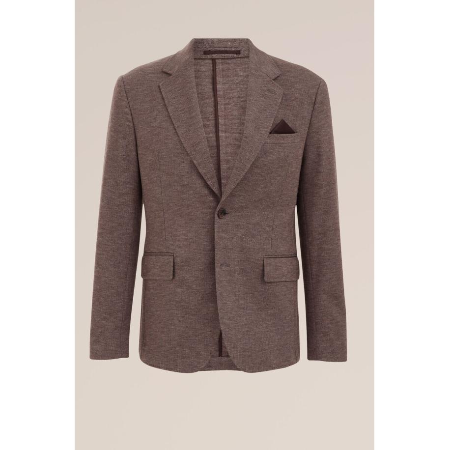 Van Gils heren premium flannel look blazer van gebreid materiaal - Slim Fit - Donkergrijs - Maat: 50 Grijs