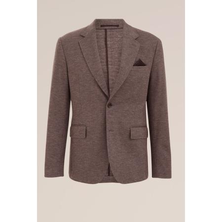 Van Gils heren premium flannel look blazer van gebreid materiaal - Slim Fit - Donkergrijs - Maat: 50