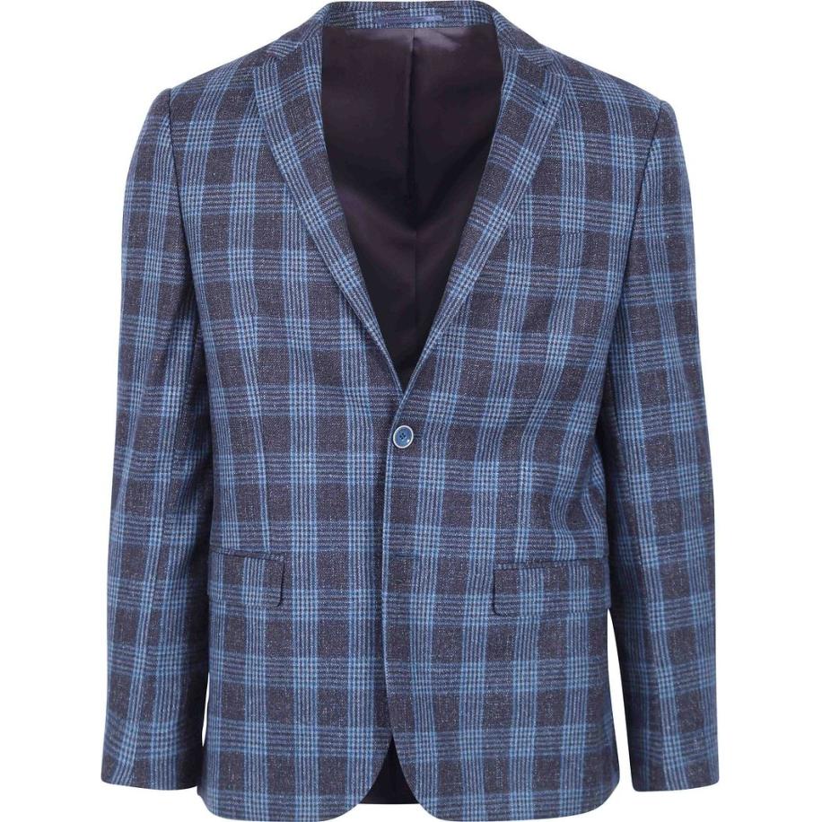 Suitable Prestige Colbert Amqui Ruit Blauw Blauw