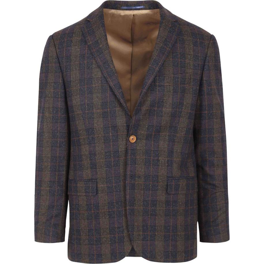 Suitable Prestige Colbert Deloro Ruit Donkerblauw Blauw