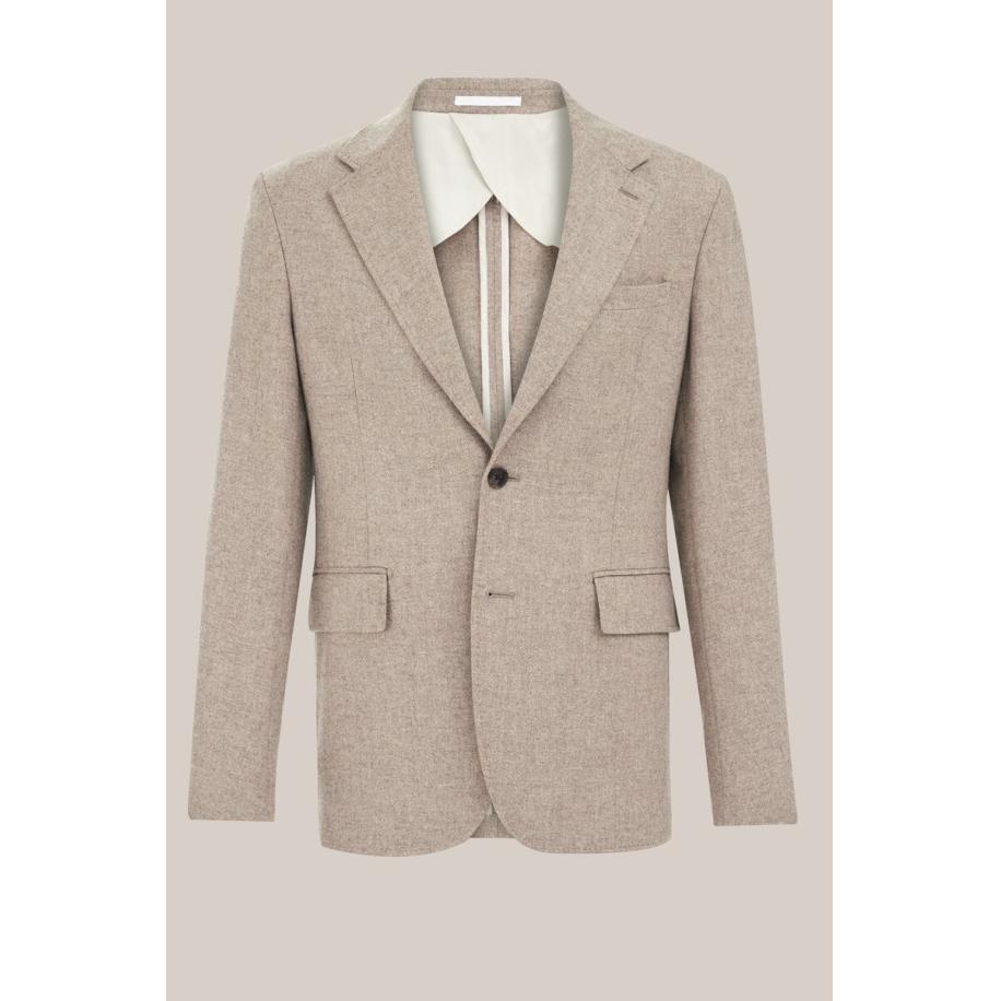 Van Gils heren slim fit blazer van wolmix - Slim Fit - Greige - Wol - Maat: 56 Grijs