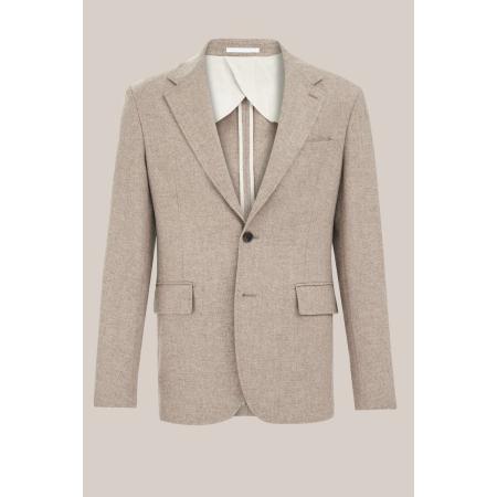 Van Gils heren slim fit blazer van wolmix - Slim Fit - Greige - Wol - Maat: 56