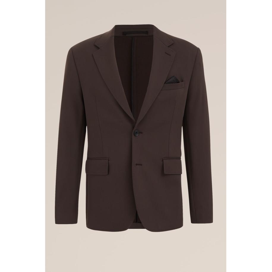 Van Gils heren Slim fit blazer van kreukvrij gebreid nylon - Slim Fit - Donkergroen - Maat: 56 Groen