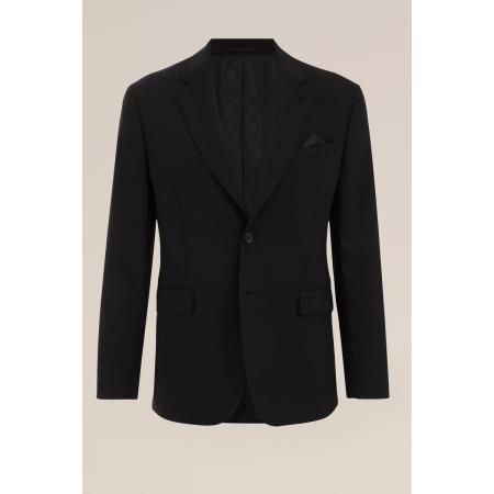 Van Gils heren premium wol mix blazer met structuur - Slim Fit - Zwart - Maat: 46