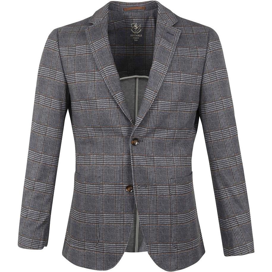 Suitable Respect Colbert Jersey PdG Flex Grijs Bruin