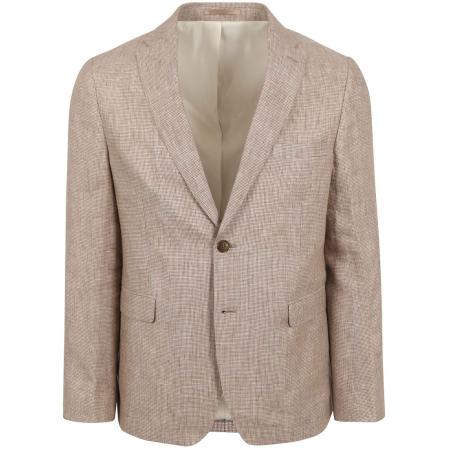 Suitable Blazer Pepita Linnen Beige