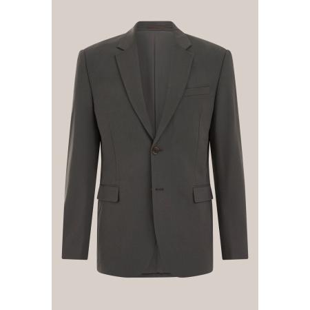Fundamentals heren slim fit blazer - Slim/Tall fit - Donkergrijs gemeleerd - Maat: 42
