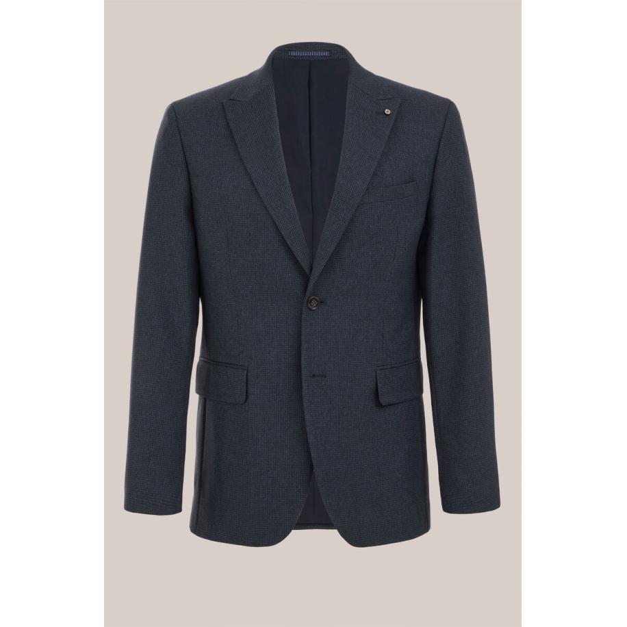 WE Fashion Heren slim fit blazer met print - Slim Fit - Donkerblauw - Maat: 44 Blauw