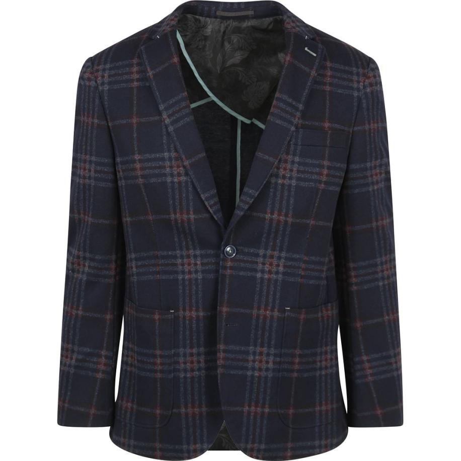 Suitable Respect Colbert Montreal Ruit Flex Donkerblauw Blauw