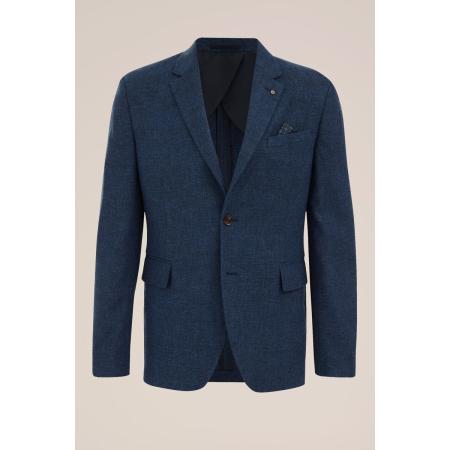 WE Fashion Heren Slim fit blazer van linnenmix - Slim Fit - Donkerblauw - Maat: 52