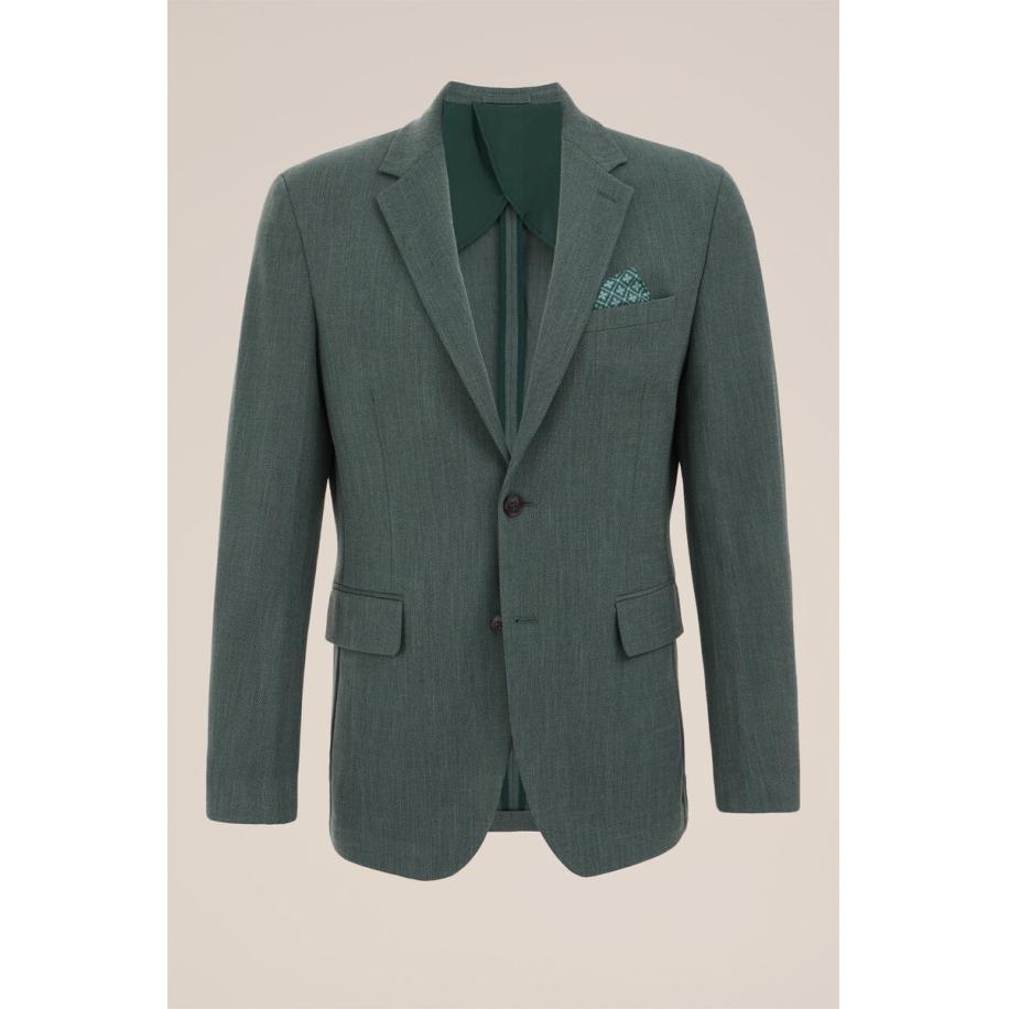 WE Fashion Heren slim fit blazer - Slim Fit - Donkergroen - Maat: 54 Groen