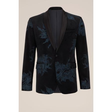 WE Fashion Slim fit blazer van velvet - Slim Fit - Marineblauw - Maat: 42