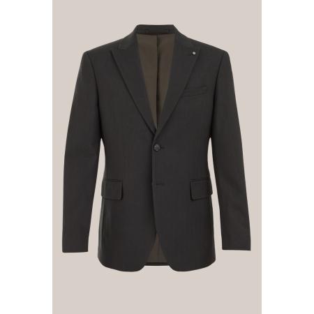 WE Fashion Heren slim fit colbert met jacquard print - Slim Fit - Donkergroen - Maat: 44