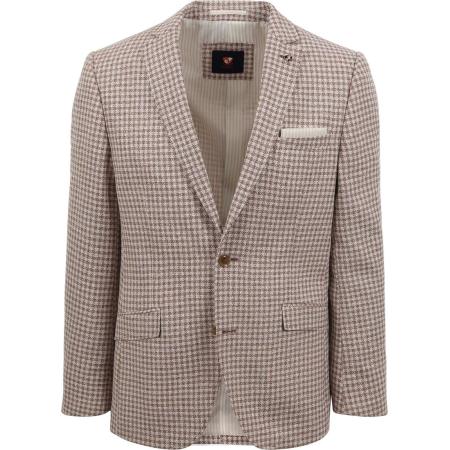 Suitable Blazer Grou Ruiten Beige