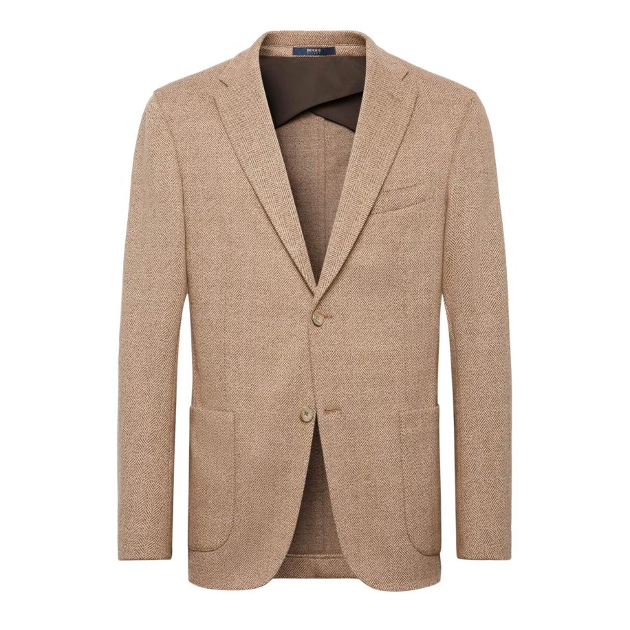 Boggi Milano Boggi Milano Colbert Jersey beige gemêleerd -