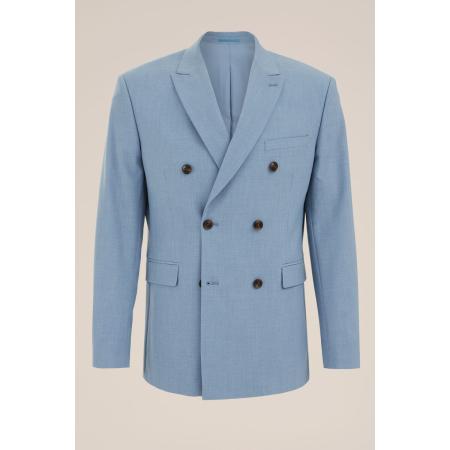 Fundamentals heren slim fit double-breasted blazer - Slim Fit - Grijsblauw - Maat: 50