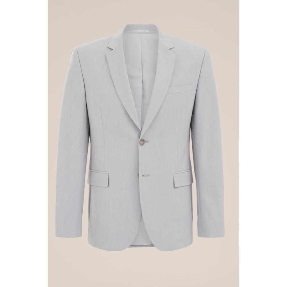 Fundamentals heren slim fit blazer - Slim/Tall fit - Lichtgrijs gemeleerd - Maat: 52 Grijs