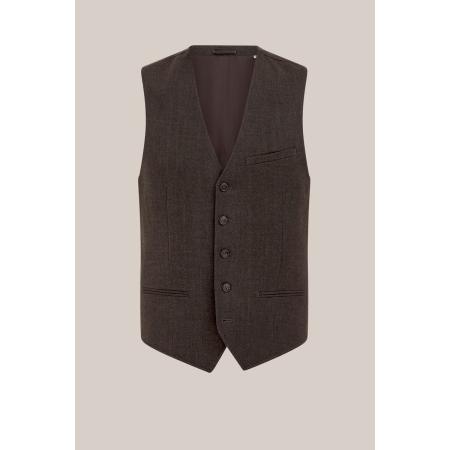 WE Fashion Heren slim fit gilet met structuur - Slim Fit - Donkerbruin - Maat: 44