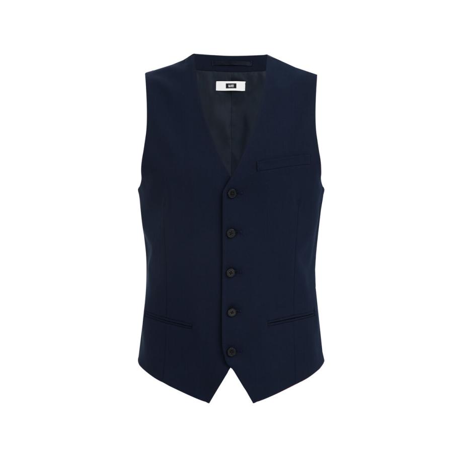 Fundamentals heren slim fit gilet - Slim Fit - Donkerblauw - Maat: 42 Blauw