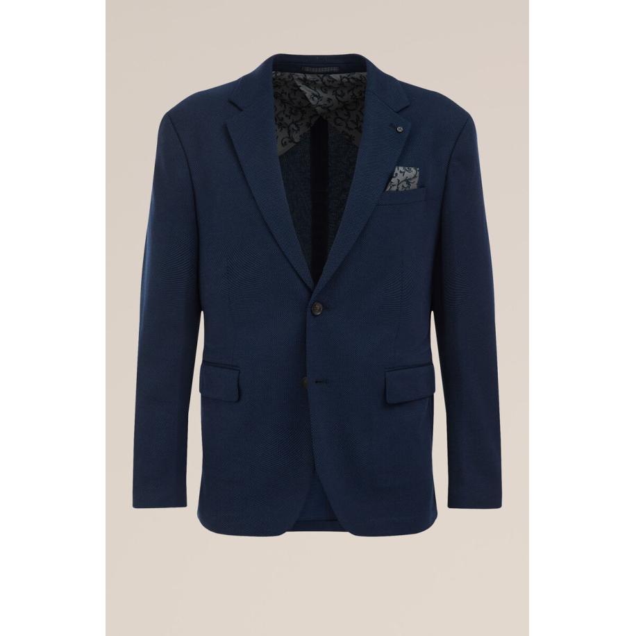 WE Fashion Heren Slim fit blazer met stretch - Slim Fit - Donkerblauw - Maat: 50 Blauw