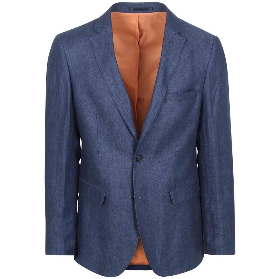 Suitable Blazer Linnen Panama Navy Blauw