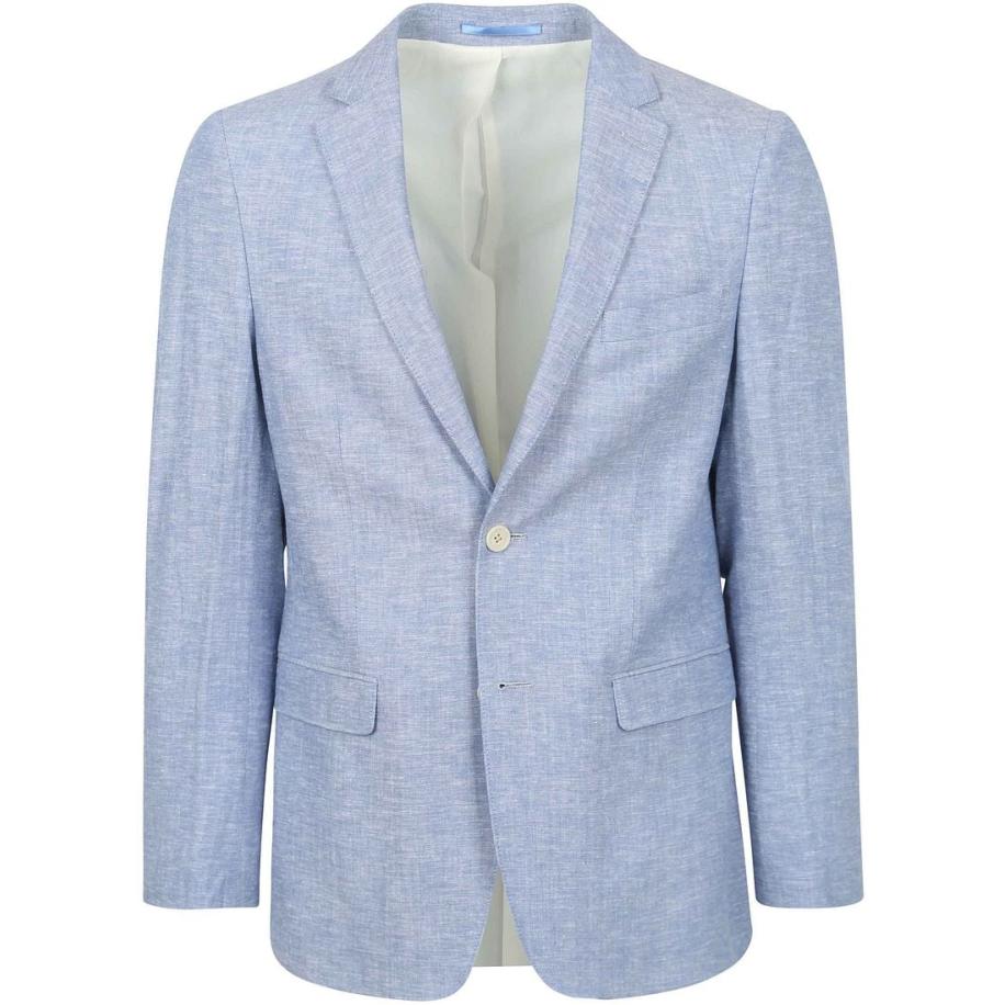 Suitable Blazer Linnen Panama Lichtblauw Blauw