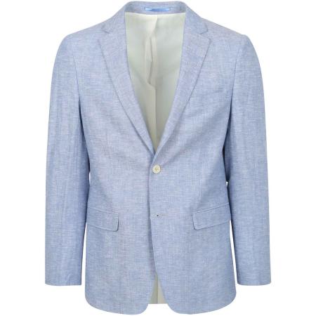Suitable Blazer Linnen Panama Lichtblauw