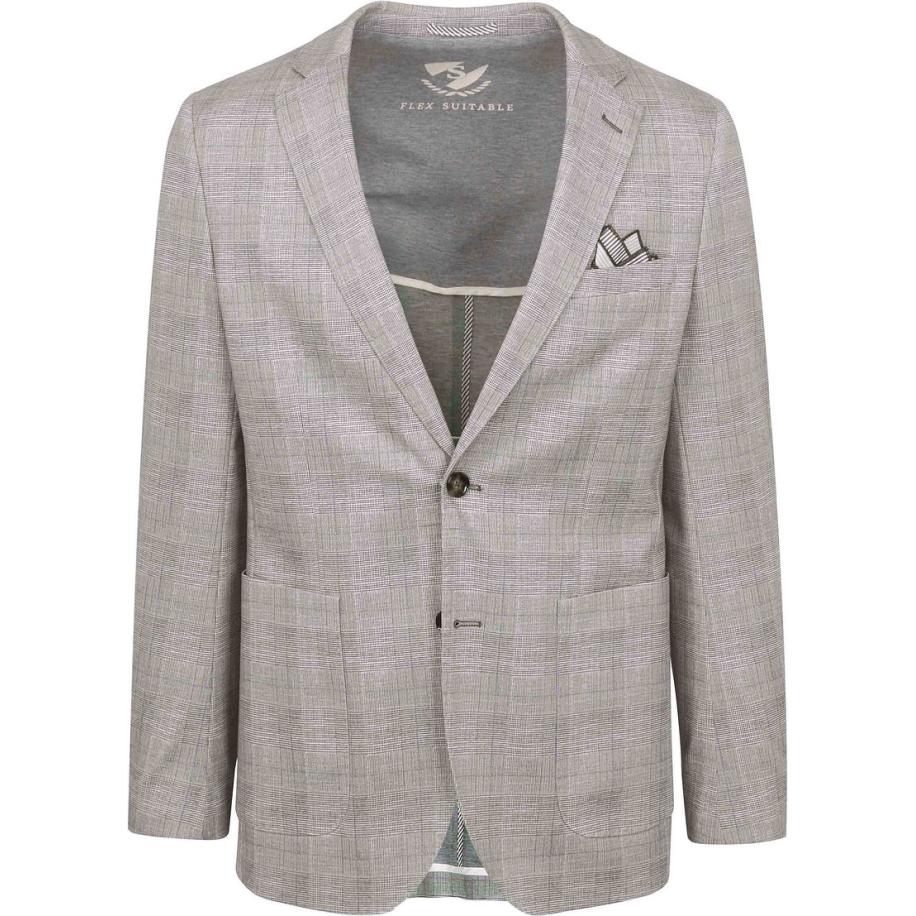 Suitable Colbert Face Print Lichtbruin Bruin